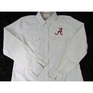 Weatherproof Vintage‎ Alabama Roll Tide Women's Cotton Button Down Shirt Size M